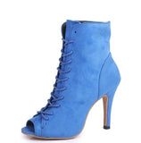 Women Suede Mesh fish mouth sandals