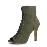 Women Suede Mesh fish mouth sandals
