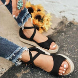 Flat Flock Gladiator Sandals