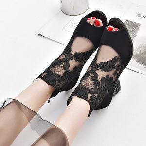 Summer Mesh Peep Toe shoe