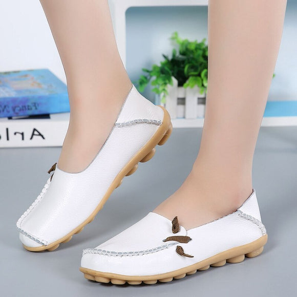 Flats Shoes Woman Genuine Leather breathable  Shoes