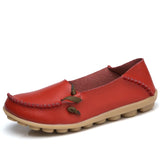 Flats Shoes Woman Genuine Leather breathable  Shoes