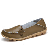 Flats Shoes Woman Genuine Leather breathable  Shoes