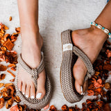 Non-slip Hemp Platform Flat Slippers