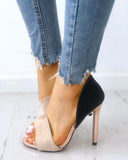 Leopard Sandals Solid Color