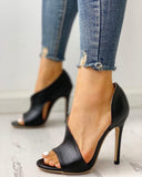 Leopard Sandals Solid Color
