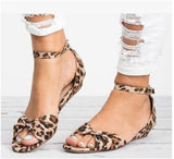 Litthing Leopard Print Low Heel  Sandals