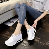 women sneakers   Casual Solid Thick Platform Sport Shoes