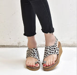 gold leopard wedge sandals