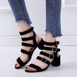 black straps gladiator sandals