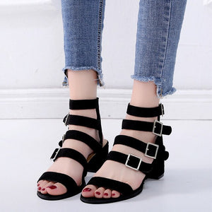 black straps gladiator sandals